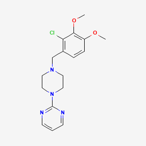 molecular formula C17H21ClN4O2 B7641538 2-[4-[(2-Chloro-3,4-dimethoxyphenyl)methyl]piperazin-1-yl]pyrimidine 