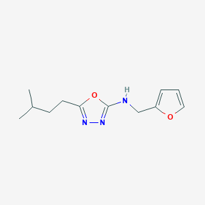 N-(furan-2-ylmethyl)-5-(3-methylbutyl)-1,3,4-oxadiazol-2-amine