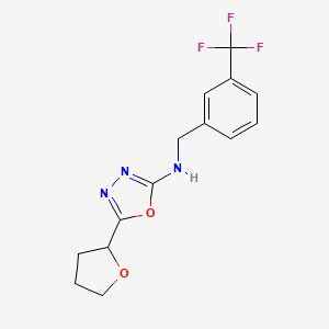 5-(oxolan-2-yl)-N-[[3-(trifluoromethyl)phenyl]methyl]-1,3,4-oxadiazol-2-amine