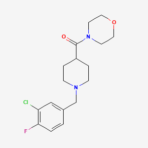 molecular formula C17H22ClFN2O2 B7641579 [1-[(3-Chloro-4-fluorophenyl)methyl]piperidin-4-yl]-morpholin-4-ylmethanone 