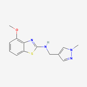 4-methoxy-N-[(1-methylpyrazol-4-yl)methyl]-1,3-benzothiazol-2-amine