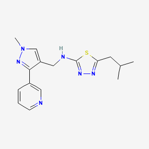 5-(2-methylpropyl)-N-[(1-methyl-3-pyridin-3-ylpyrazol-4-yl)methyl]-1,3,4-thiadiazol-2-amine