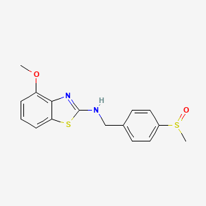 4-methoxy-N-[(4-methylsulfinylphenyl)methyl]-1,3-benzothiazol-2-amine