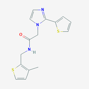 N-[(3-methylthiophen-2-yl)methyl]-2-(2-thiophen-2-ylimidazol-1-yl)acetamide