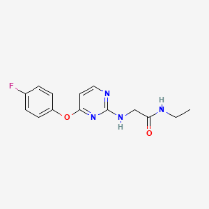 molecular formula C14H15FN4O2 B7641699 N-ethyl-2-[[4-(4-fluorophenoxy)pyrimidin-2-yl]amino]acetamide 