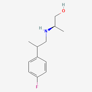 molecular formula C12H18FNO B7641706 (2R)-2-[2-(4-fluorophenyl)propylamino]propan-1-ol 