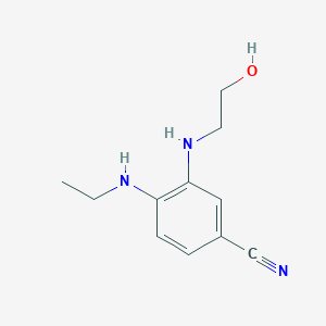 molecular formula C11H15N3O B7641712 4-(Ethylamino)-3-(2-hydroxyethylamino)benzonitrile 