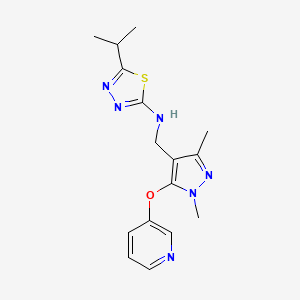 N-[(1,3-dimethyl-5-pyridin-3-yloxypyrazol-4-yl)methyl]-5-propan-2-yl-1,3,4-thiadiazol-2-amine