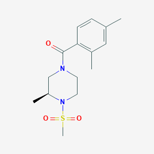 molecular formula C15H22N2O3S B7641721 (2,4-dimethylphenyl)-[(3S)-3-methyl-4-methylsulfonylpiperazin-1-yl]methanone 