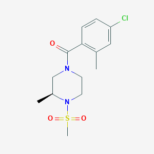 molecular formula C14H19ClN2O3S B7641730 (4-chloro-2-methylphenyl)-[(3S)-3-methyl-4-methylsulfonylpiperazin-1-yl]methanone 