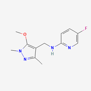 5-fluoro-N-[(5-methoxy-1,3-dimethylpyrazol-4-yl)methyl]pyridin-2-amine