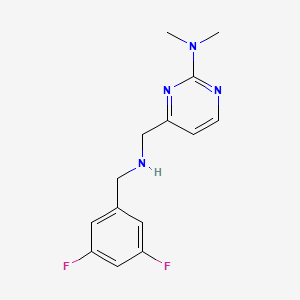 4-[[(3,5-difluorophenyl)methylamino]methyl]-N,N-dimethylpyrimidin-2-amine