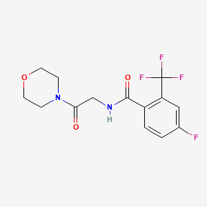 molecular formula C14H14F4N2O3 B7641774 4-fluoro-N-(2-morpholin-4-yl-2-oxoethyl)-2-(trifluoromethyl)benzamide 