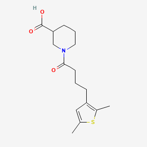 molecular formula C16H23NO3S B7641814 1-[4-(2,5-Dimethylthiophen-3-yl)butanoyl]piperidine-3-carboxylic acid 