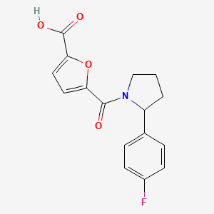 molecular formula C16H14FNO4 B7641852 5-[2-(4-Fluorophenyl)pyrrolidine-1-carbonyl]furan-2-carboxylic acid 