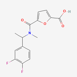 molecular formula C15H13F2NO4 B7641861 5-[1-(3,4-Difluorophenyl)ethyl-methylcarbamoyl]furan-2-carboxylic acid 