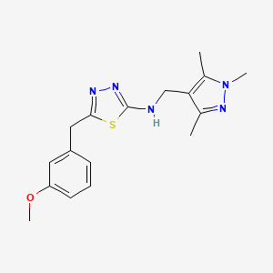 5-[(3-methoxyphenyl)methyl]-N-[(1,3,5-trimethylpyrazol-4-yl)methyl]-1,3,4-thiadiazol-2-amine