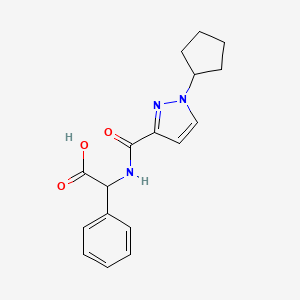 2-[(1-Cyclopentylpyrazole-3-carbonyl)amino]-2-phenylacetic acid