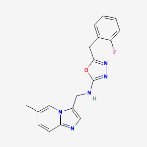 5-[(2-fluorophenyl)methyl]-N-[(6-methylimidazo[1,2-a]pyridin-3-yl)methyl]-1,3,4-oxadiazol-2-amine