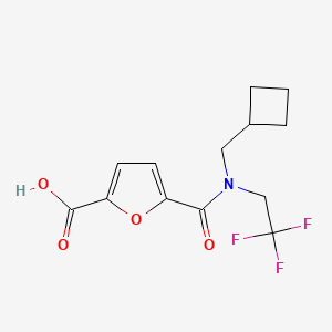 molecular formula C13H14F3NO4 B7641921 5-[Cyclobutylmethyl(2,2,2-trifluoroethyl)carbamoyl]furan-2-carboxylic acid 