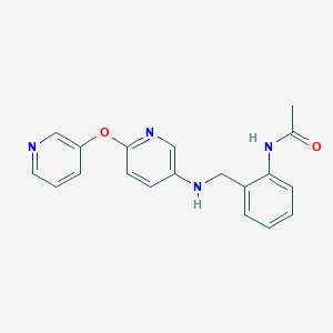 molecular formula C19H18N4O2 B7641928 N-[2-[[(6-pyridin-3-yloxypyridin-3-yl)amino]methyl]phenyl]acetamide 