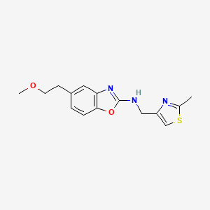 molecular formula C15H17N3O2S B7641932 5-(2-methoxyethyl)-N-[(2-methyl-1,3-thiazol-4-yl)methyl]-1,3-benzoxazol-2-amine 