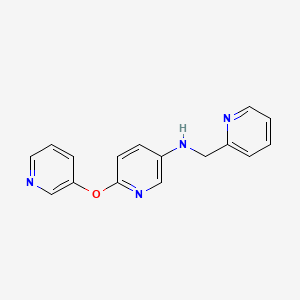 molecular formula C16H14N4O B7641944 N-(pyridin-2-ylmethyl)-6-pyridin-3-yloxypyridin-3-amine 