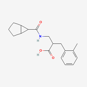 molecular formula C18H23NO3 B7641950 2-[(Bicyclo[3.1.0]hexane-6-carbonylamino)methyl]-3-(2-methylphenyl)propanoic acid 