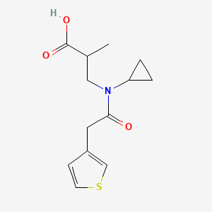 molecular formula C13H17NO3S B7641951 3-[Cyclopropyl-(2-thiophen-3-ylacetyl)amino]-2-methylpropanoic acid 