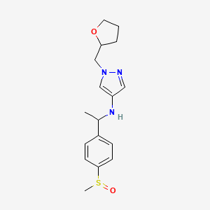 N-[1-(4-methylsulfinylphenyl)ethyl]-1-(oxolan-2-ylmethyl)pyrazol-4-amine