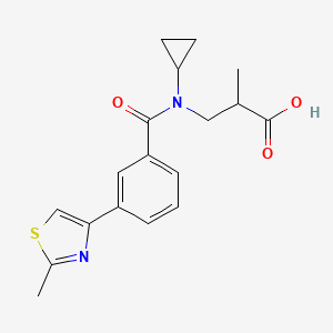 3-[Cyclopropyl-[3-(2-methyl-1,3-thiazol-4-yl)benzoyl]amino]-2-methylpropanoic acid