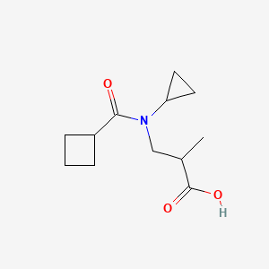 molecular formula C12H19NO3 B7641987 3-[Cyclobutanecarbonyl(cyclopropyl)amino]-2-methylpropanoic acid 