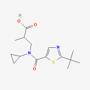 3-[(2-Tert-butyl-1,3-thiazole-5-carbonyl)-cyclopropylamino]-2-methylpropanoic acid