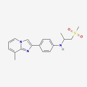 molecular formula C18H21N3O2S B7642024 4-(8-methylimidazo[1,2-a]pyridin-2-yl)-N-(1-methylsulfonylpropan-2-yl)aniline 