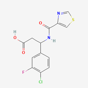 3-(4-Chloro-3-fluorophenyl)-3-(1,3-thiazole-4-carbonylamino)propanoic acid