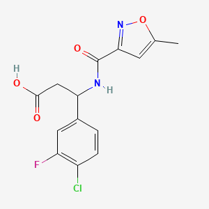 3-(4-Chloro-3-fluorophenyl)-3-[(5-methyl-1,2-oxazole-3-carbonyl)amino]propanoic acid