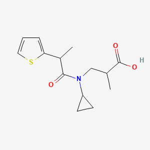 molecular formula C14H19NO3S B7642056 3-[Cyclopropyl(2-thiophen-2-ylpropanoyl)amino]-2-methylpropanoic acid 