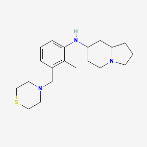 molecular formula C20H31N3S B7642072 N-[2-methyl-3-(thiomorpholin-4-ylmethyl)phenyl]-1,2,3,5,6,7,8,8a-octahydroindolizin-7-amine 