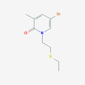 molecular formula C10H14BrNOS B7642107 5-Bromo-1-(2-ethylsulfanylethyl)-3-methylpyridin-2-one 