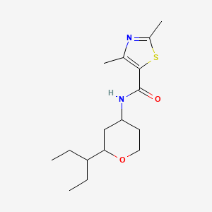 2,4-dimethyl-N-(2-pentan-3-yloxan-4-yl)-1,3-thiazole-5-carboxamide