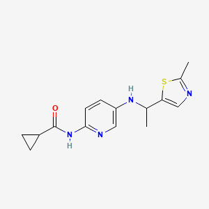 N-[5-[1-(2-methyl-1,3-thiazol-5-yl)ethylamino]pyridin-2-yl]cyclopropanecarboxamide