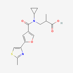 3-[Cyclopropyl-[5-(2-methyl-1,3-thiazol-4-yl)furan-3-carbonyl]amino]-2-methylpropanoic acid