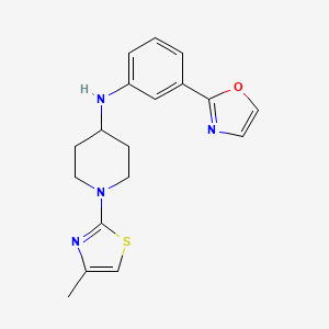 molecular formula C18H20N4OS B7642163 1-(4-methyl-1,3-thiazol-2-yl)-N-[3-(1,3-oxazol-2-yl)phenyl]piperidin-4-amine 