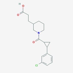 3-[1-[2-(3-Chlorophenyl)cyclopropanecarbonyl]piperidin-3-yl]propanoic acid