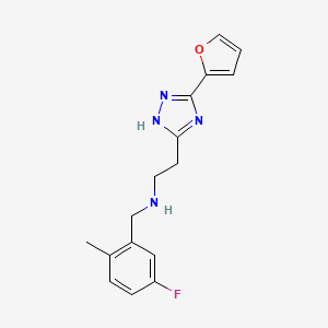 N-[(5-fluoro-2-methylphenyl)methyl]-2-[3-(furan-2-yl)-1H-1,2,4-triazol-5-yl]ethanamine