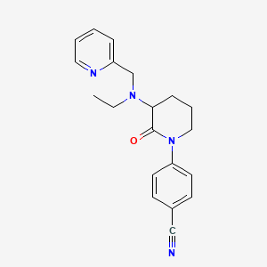 molecular formula C20H22N4O B7642244 4-[3-[Ethyl(pyridin-2-ylmethyl)amino]-2-oxopiperidin-1-yl]benzonitrile 