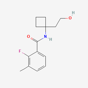 molecular formula C14H18FNO2 B7642249 2-fluoro-N-[1-(2-hydroxyethyl)cyclobutyl]-3-methylbenzamide 