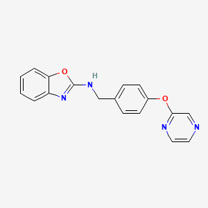 N-[(4-pyrazin-2-yloxyphenyl)methyl]-1,3-benzoxazol-2-amine