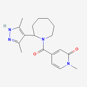 4-[2-(3,5-dimethyl-1H-pyrazol-4-yl)azepane-1-carbonyl]-1-methylpyridin-2-one