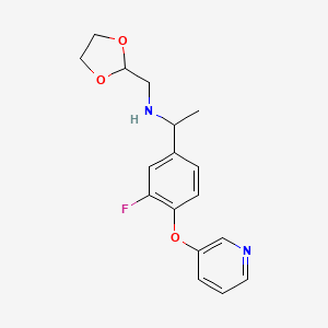 N-(1,3-dioxolan-2-ylmethyl)-1-(3-fluoro-4-pyridin-3-yloxyphenyl)ethanamine